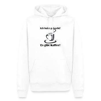 Ich habe gekocht es gibt Kaffee - Männer Premium Bio Hoodie - Weiß - Vorne - Nico (187cm)
