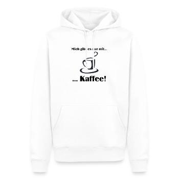 Mich gibt es nur mit Kaffee - Männer Premium Bio Hoodie - Weiß - Vorne - Nico (187cm)