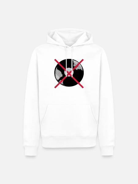 Musique de disque vinyle interdite - Sweat à capuche Premium bio Homme - blanc