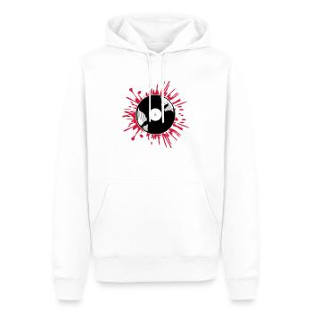 Les gouttes de sang enregistrent des éclaboussures de couleur - Sweat à capuche Premium bio Homme - blanc - Devant - Nico (187cm)