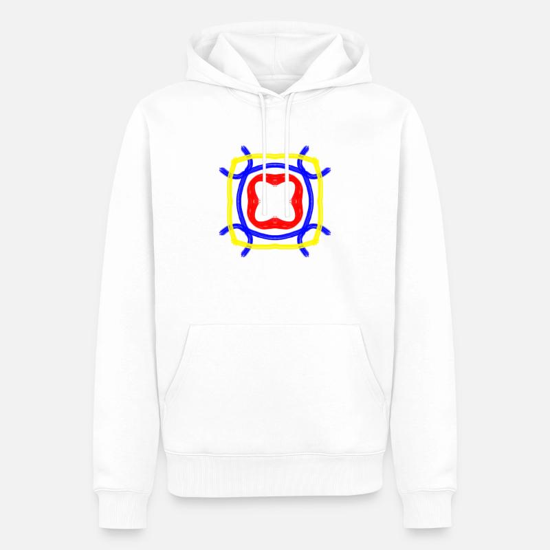 COULEUR Fleur - Sweat à capuche Premium bio Homme - blanc