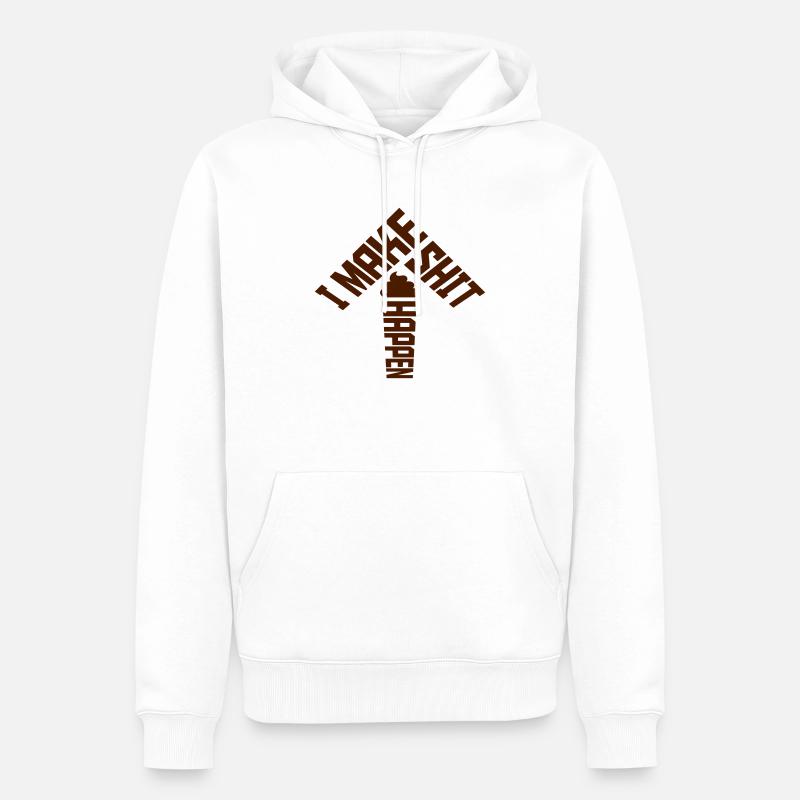 I make shit happen - Männer Premium Bio Hoodie - Weiß