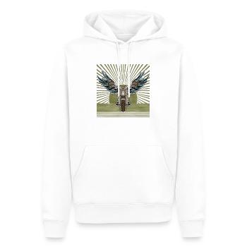 Motorrad - Männer Premium Bio Hoodie - Weiß - Vorne - Nico (187cm)