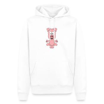 SCHWEIN - YOGA - PILATES - TIER - TIERISCH - Männer Premium Bio Hoodie - Weiß - Vorne - Nico (187cm)