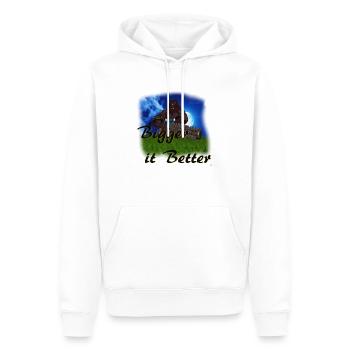 Bigger it Better - Oni Krieger Charakter - Männer Premium Bio Hoodie - Weiß - Vorne - Nico (187cm)