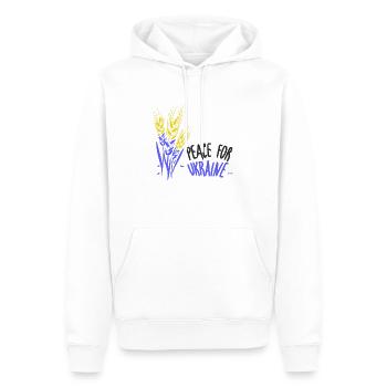 Frieden für Uraine - Männer Premium Bio Hoodie - Weiß - Vorne - Nico (187cm)