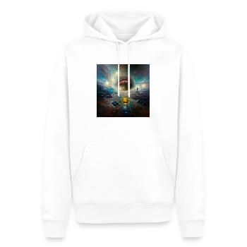 Centre de l’Univers - Sweat à capuche Premium bio Homme - blanc - Devant - Nico (187cm)