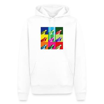 Bachstelze Profil Popart Kunst - Männer Premium Bio Hoodie - Weiß - Vorne - Nico (187cm)