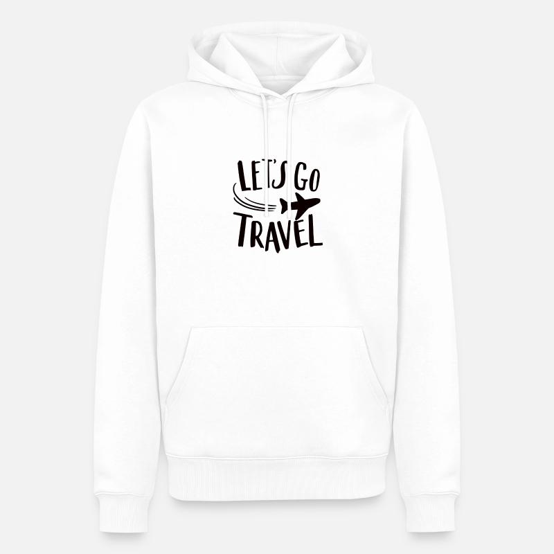 C’est parti pour voyager! - Sweat à capuche Premium bio Homme - blanc