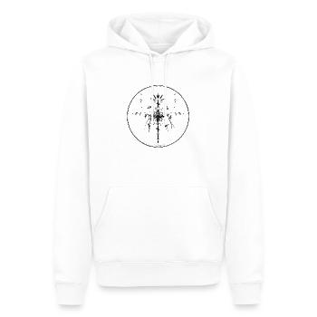 Mystic Collection ~ schwarzes Tattoo ~ n°4 - Männer Premium Bio Hoodie - Weiß - Vorne - Nico (187cm)