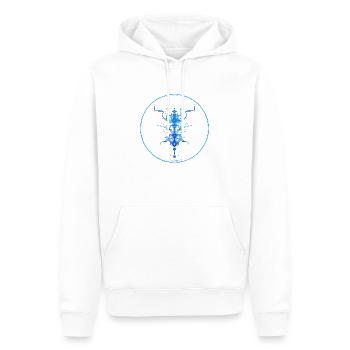 Mystique Collection ~ light blue ~ n°8 - Men’s Premium Organic Hoodie - white - Front - Nico (187cm)