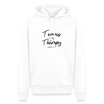 Tennis is my thérapy - idée cadeau - sport humour - Sweat à capuche Premium bio Homme - blanc - Devant - Nico (187cm)