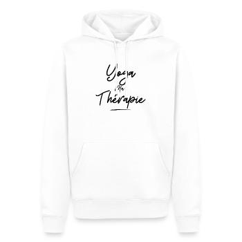 Yoga ma thérapie - idée cadeau - sport humour - Sweat à capuche Premium bio Homme - blanc - Devant - Nico (187cm)