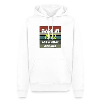 Made In 1972 Funny 50th Birthday Gifts - Men’s Premium Organic Hoodie - white - Front - Nico (187cm)
