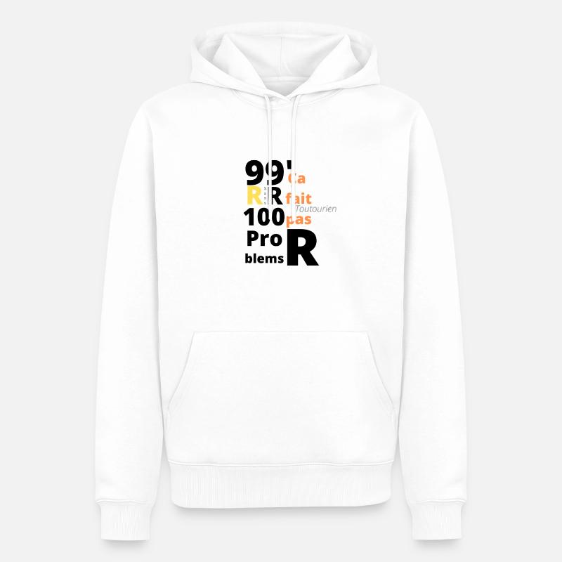 RsansR 99'100problems - Sweat à capuche Premium bio Homme - blanc