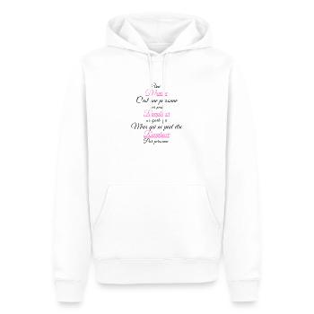 Une Maman c'est une personne... - Sweat à capuche Premium bio Homme - blanc - Devant - Nico (187cm)