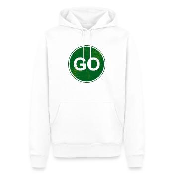 Green Grunge Go Sign - Men’s Premium Organic Hoodie - white - Front - Nico (187cm)