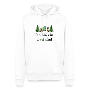 Ich bin ein Dorfkind und stolz darauf. Vom Dorf - Männer Premium Bio Hoodie - Weiß - Vorne - Nico (187cm)