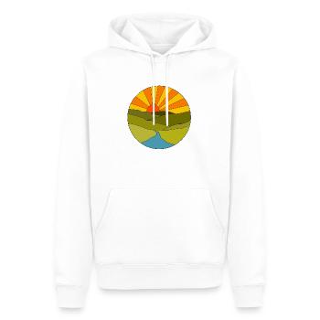 Sunrise - Männer Premium Bio Hoodie - Weiß - Vorne - Nico (187cm)