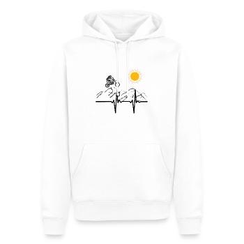 Motocyclette - Sweat à capuche Premium bio Homme - blanc - Devant - Nico (187cm)