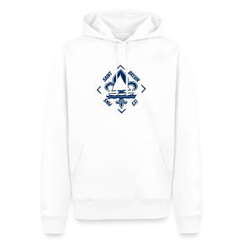 Saint Brevin les Pins Bretagne Vendée France - Sweat à capuche Premium bio Homme - blanc - Devant - Nico (187cm)