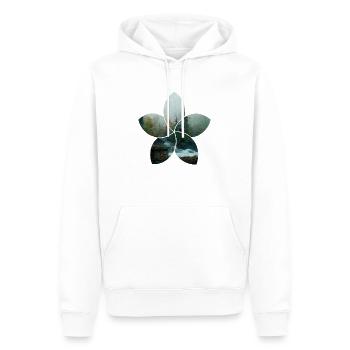 Hütten am Fluss - Blume - Männer Premium Bio Hoodie - Weiß - Vorne - Nico (187cm)