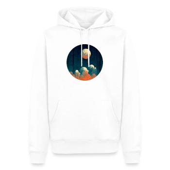 Lune le soir - Sweat à capuche Premium bio Homme - blanc - Devant - Nico (187cm)