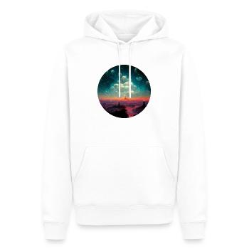 Monde fantastique - Sweat à capuche Premium bio Homme - blanc - Devant - Nico (187cm)