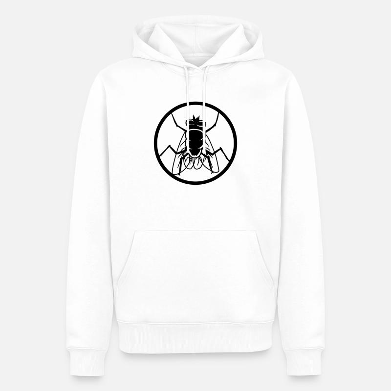 Logo Stubenfliege kleine Hausfliege - Männer Premium Bio Hoodie - Weiß