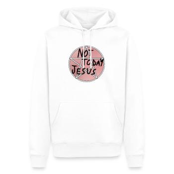 Nicht heute Jesus - Männer Premium Bio Hoodie - Weiß - Vorne - Nico (187cm)
