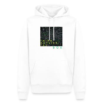 Denken Sie über den Tellerrand hinaus positive Gedanken glücklich - Männer Premium Bio Hoodie - Weiß - Vorne - Nico (187cm)