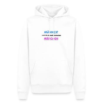 Männer sind die kompliziertesten Mädchen - Männer Premium Bio Hoodie - Weiß - Vorne - Nico (187cm)