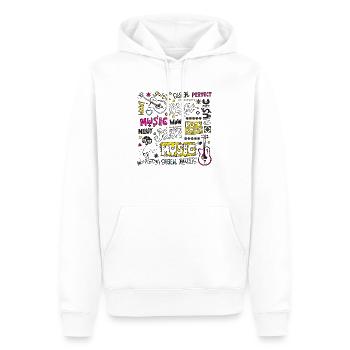 Musique drôle jazz retro song hipster vinyl rock - Sweat à capuche Premium bio Homme - blanc - Devant - Nico (187cm)