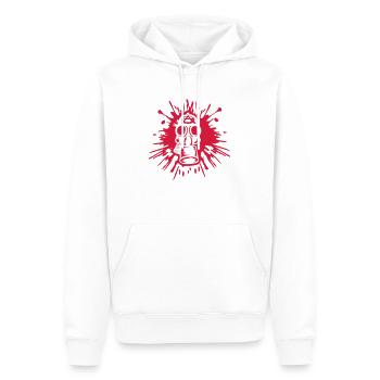 Farbklecks Gasmaske Punk Anarchie - Männer Premium Bio Hoodie - Weiß - Vorne - Nico (187cm)