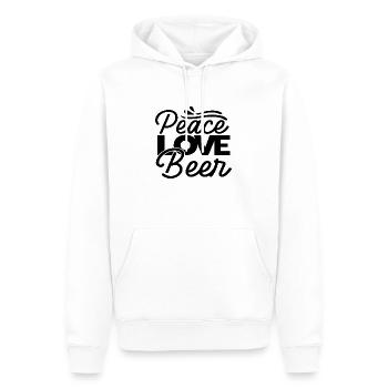 Peace Love Beer - Männer Premium Bio Hoodie - Weiß - Vorne - Nico (187cm)