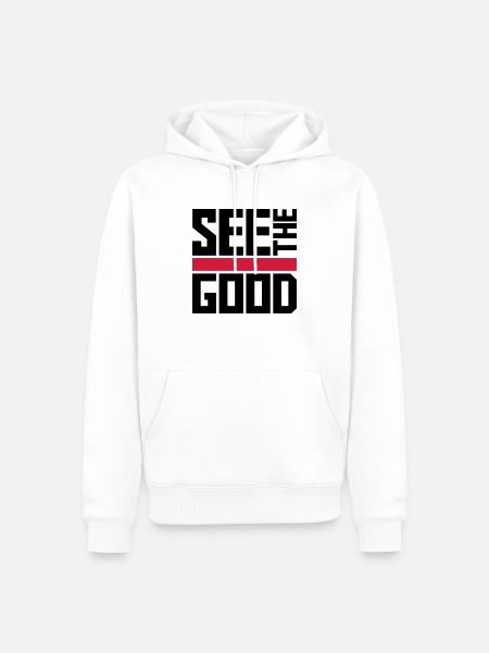 see the good quote - Men’s Premium Organic Hoodie - white
