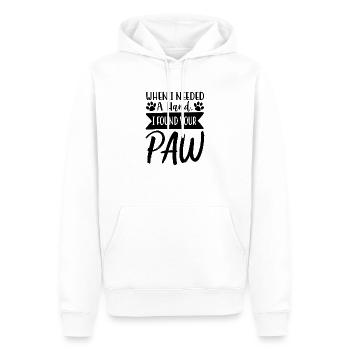 when i needed a hand i found your paw - Men’s Premium Organic Hoodie - white - Front - Nico (187cm)