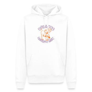 T-REX - Männer Premium Bio Hoodie - Weiß - Vorne - Nico (187cm)
