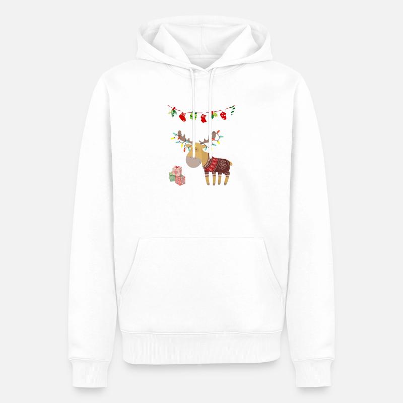 Geschenkidee Hässlicher Weihnachtspullover Humor Elan - Männer Premium Bio Hoodie - Weiß