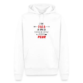 je suis papa de jumeaux rien ne me fait peur - Sweat à capuche Premium bio Homme - blanc - Devant - Nico (187cm)