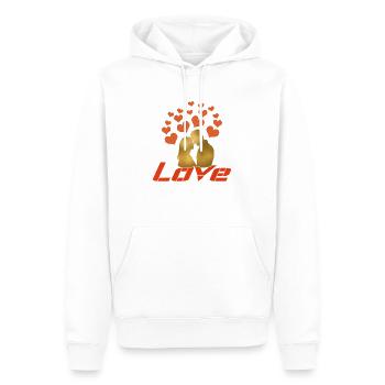 Cher Coeur Amour Cœurs, Amour Cœur - Sweat à capuche Premium bio Homme - blanc - Devant - Nico (187cm)