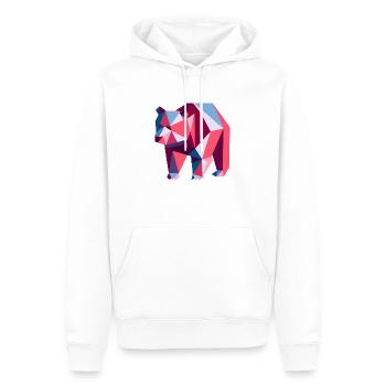 Ours, géométrique, art vectoriel, abstrait, animal - Sweat à capuche Premium bio Homme - blanc - Devant - Nico (187cm)