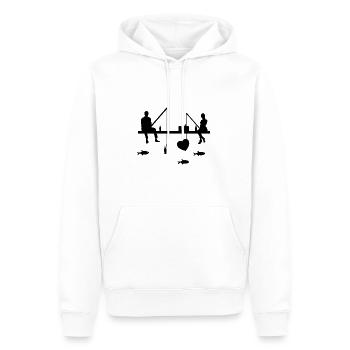 Angling - Men’s Premium Organic Hoodie - white - Front - Nico (187cm)