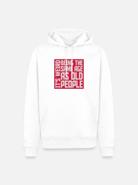 être âgé - Sweat à capuche Premium bio Homme - blanc