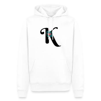 Buchstabe K geblümt - Männer Premium Bio Hoodie - Weiß - Vorne - Nico (187cm)