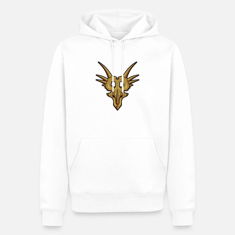 styracosaurus skull - Sweat à capuche Premium bio Homme - blanc