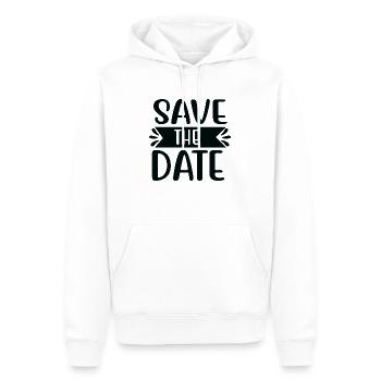 Save the Date - Männer Premium Bio Hoodie - Weiß - Vorne - Nico (187cm)
