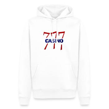 Casiono Royale - Sweat à capuche Premium bio Homme - blanc - Devant - Nico (187cm)