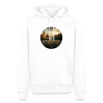 Le monde de Phantas avec le soleil et les nuages - Sweat à capuche Premium bio Homme - blanc - Devant - Nico (187cm)