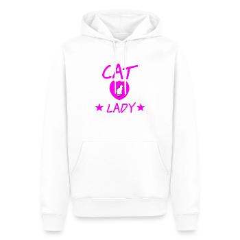 Chat - Sweat à capuche Premium bio Homme - blanc - Devant - Nico (187cm)